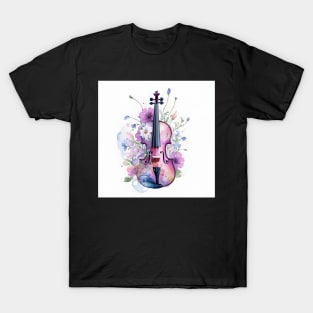 Violin With Flowers T-Shirt